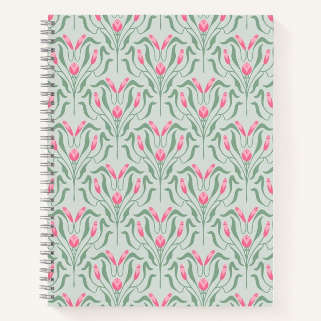 Cahier à spirale Fleur rose fluide (Devant)
