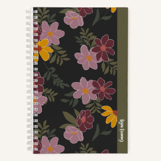 Cahier à spirale floral automnal | joli journal