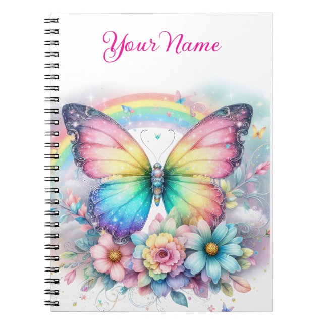 Cahier à spirale floral personnalisé de printemps (Devant)