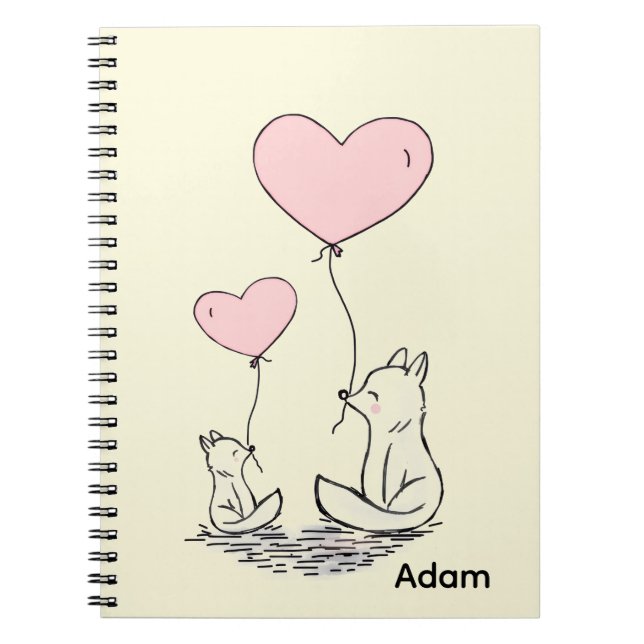 Cahier à spirale Fox Rose Mignon  (Devant)