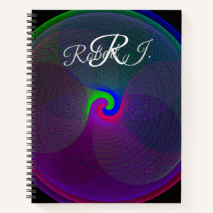 Cahier à spirale géométrique à centre fusionné col