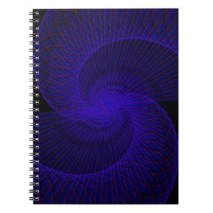 Cahier à spirale géométrique à double entonnoir vu