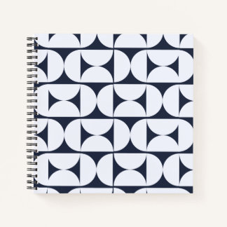 Cahier à spirale géométrique Navy Modernité du mil