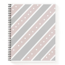 Cahier à spirale gris clair et rose