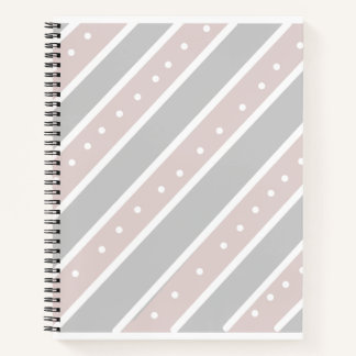 Cahier à spirale gris clair et rose
