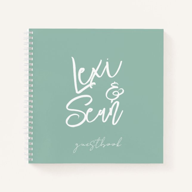 Cahier à spirale livre d'or vert sauge (Devant)