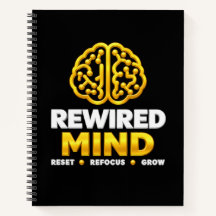 Cahier à spirale Logo Rewired Mind - Journal noir