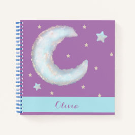 Cahier à spirale Lune et étoiles mignonnes