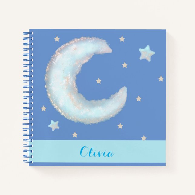 Cahier à spirale lune et étoiles mignons (Devant)