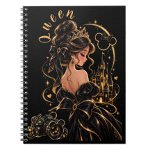 Cahier à spirale noir et or de la Reine