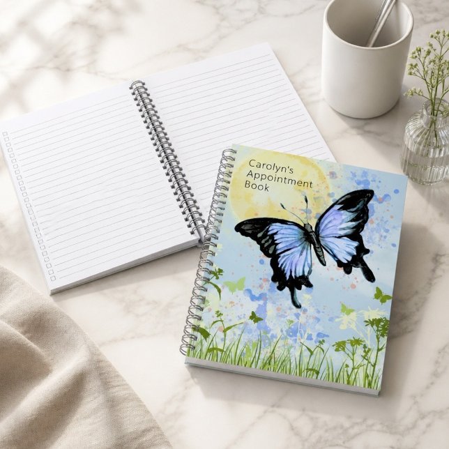 Cahier à spirale Papillon Bleu (Créateur téléchargé)