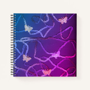 Cahier à spirale Papillons flottants (Violet)