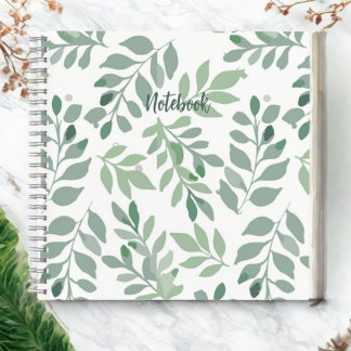 Cahier à spirale personnalisé à feuille verte