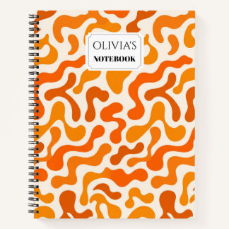 Cahier à spirale personnalisé avec motif rétro blo