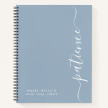 Cahier à spirale personnalisé minimaliste avec nom