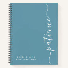 Cahier à spirale personnalisé minimaliste avec nom
