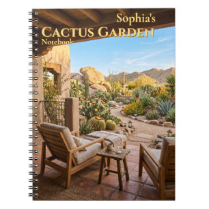 Cahier à spirale personnalisé pour jardin de cactu