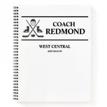 Cahier à spirale pour entraîneur de hockey