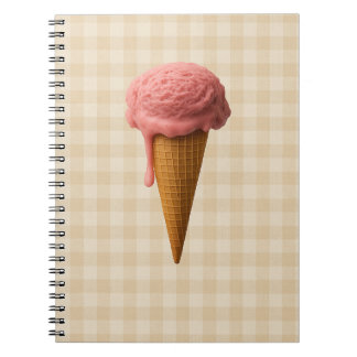 Cahier à spirale retour à l'école rose et beige