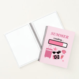 Cahier à spirale rose chargement d'été