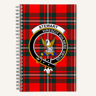 Cahier à spirale Stewart Tartan et insigne de clan