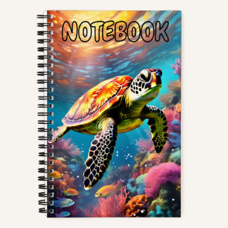 Cahier à spirale sur le thème de la tortue