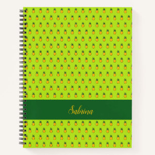 Cahier à spirale tropical personnalisé Ananas