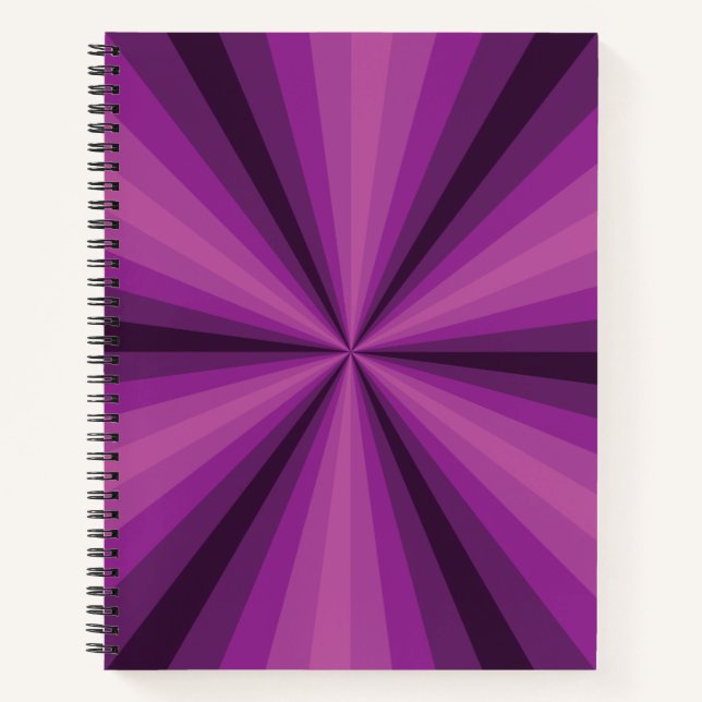 Cahier à spirale violet d'illusion d'optique (Devant)