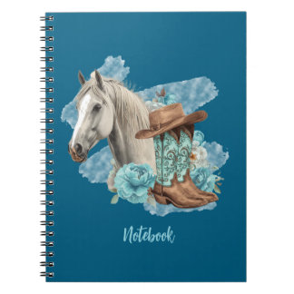 Cahier à spirale Western Horse - Navy