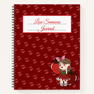 Cahier à spirales avec design Apple Chibi
