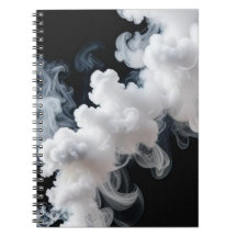Cahier Abstrait Tourbillon d'Encre Blanche sur Fon