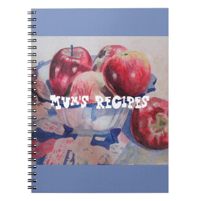 Cahier aquarelle de recettes de maman pomme rouge (Devant)