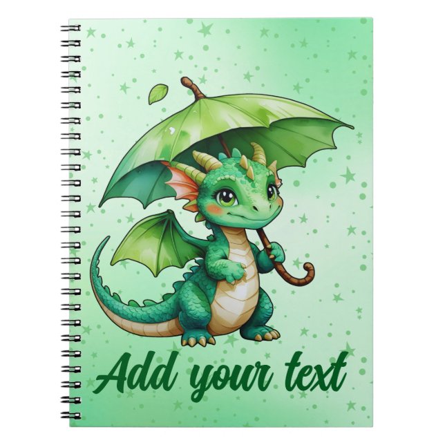 Cahier avec illustrations de bébé dragon (Devant)