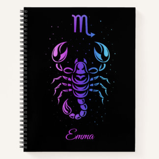 Cahier avec le signe du zodiaque Scorpion.