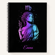 Cahier avec le signe du zodiaque Vierge.