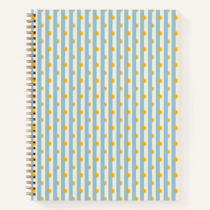 Cahier bleu crème rayé - Soleil levant - S