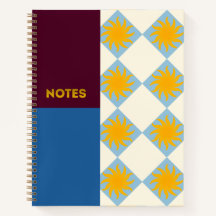Cahier Bourguignon Marine Sunburst Diamant - L