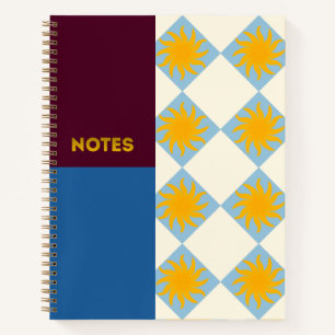 Cahier Bourguignon Marine Sunburst Diamant - L