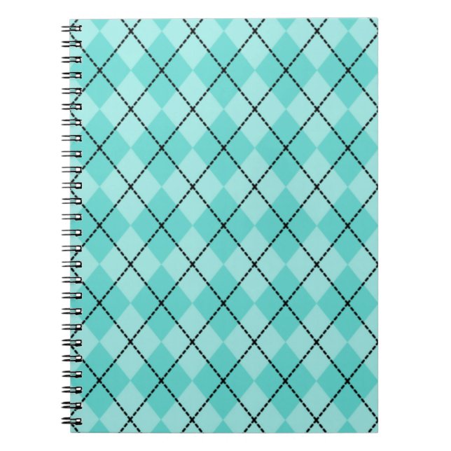 Cahier Bright Aqua Argyle (Devant)