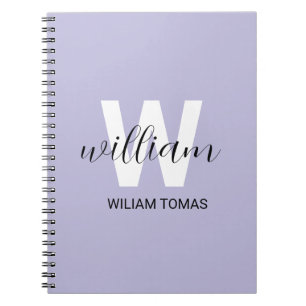 Cahier cadeau esthétique à monogramme violet initi