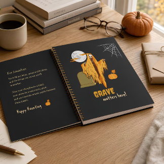 Cahier cadeau personnalisé drôle d'Halloween