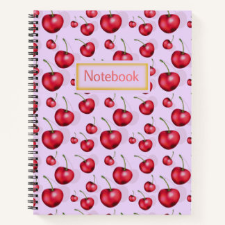 Cahier Cerise Rose Motif Fruit Mignon