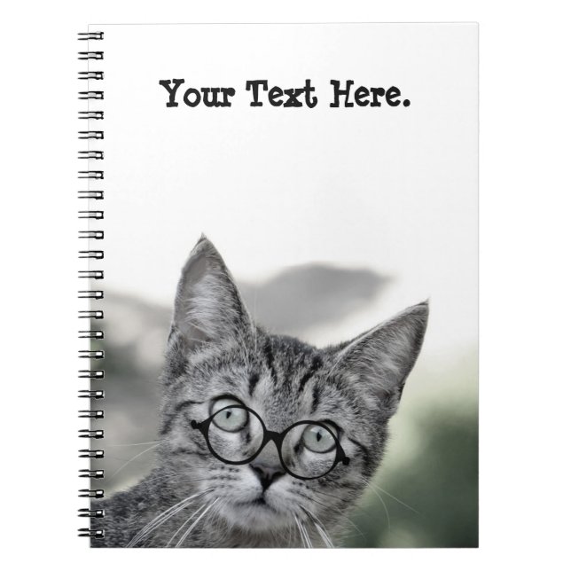 Cahier Chat Mignon et Surpris avec des Lunettes (Devant)