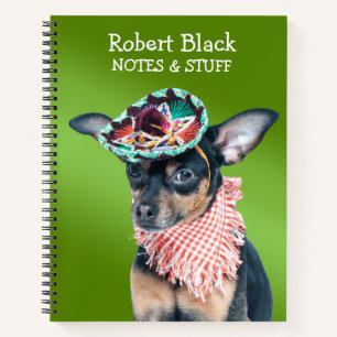 Cahier Chihuahua dans un Sombrero Mexicain