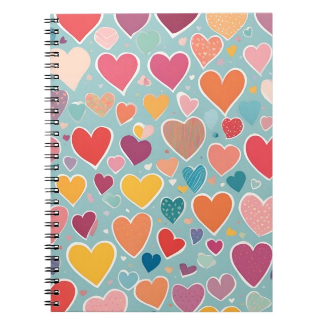 Cahier Cœur Coloré – Cool & Romantique (Devant)