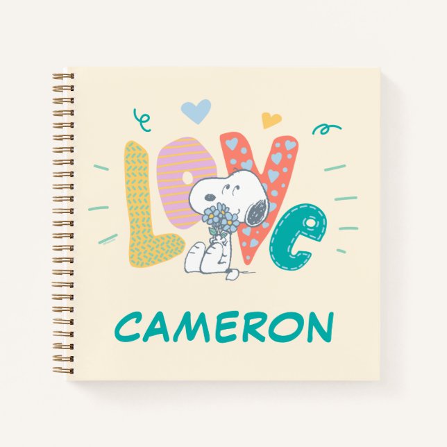 Cahier d'amour de fleurs Snoopy Peanuts (Devant)