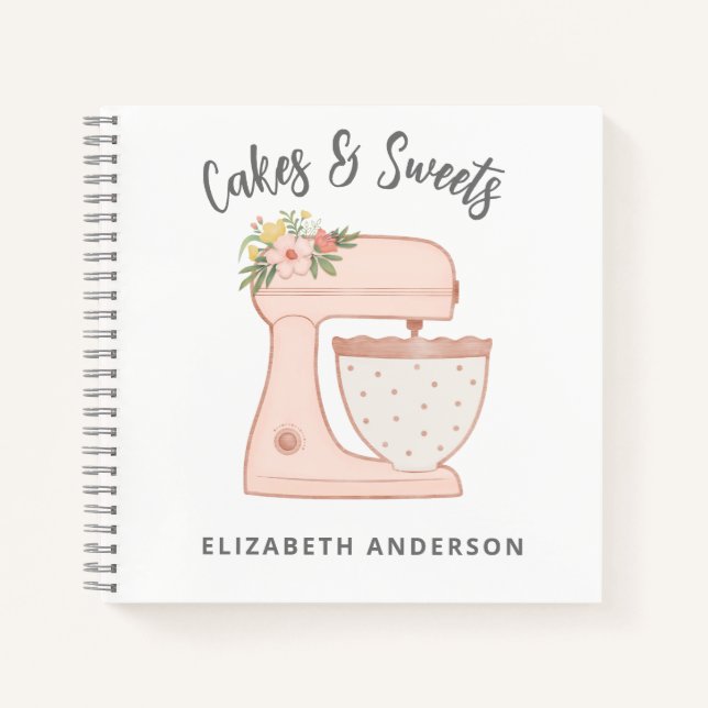 Cahier de boulangerie mélangeur de gâteau floral r (Devant)