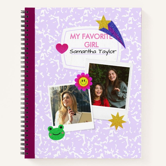 Cahier de collage de 2 photos personnalisé avec no (Devant)