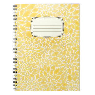 Cahier de composition de dahlias jaune pastel
