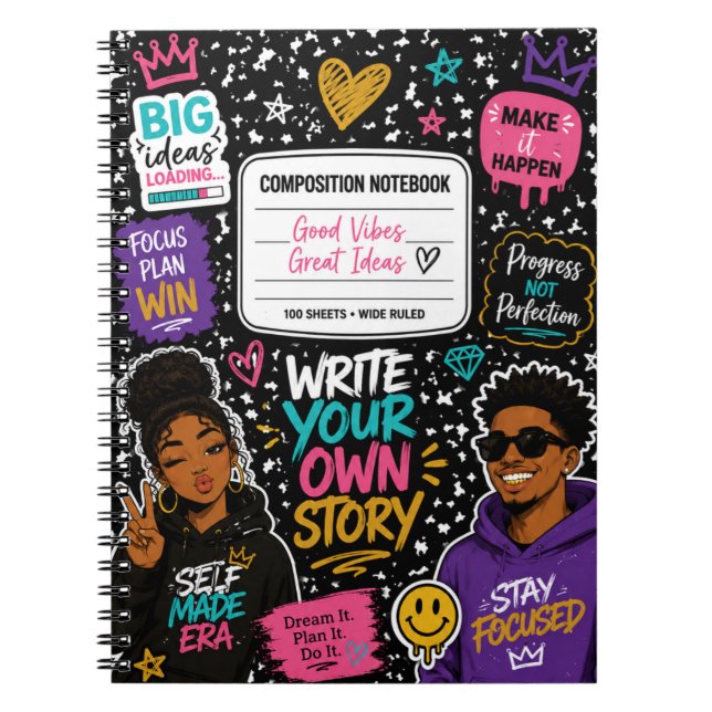 Cahier de composition Good Vibes Great Ideas (Devant)